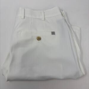 Peter Millar Crown Sport Mens Sz30 Solid White Flat Front Golf Shorts